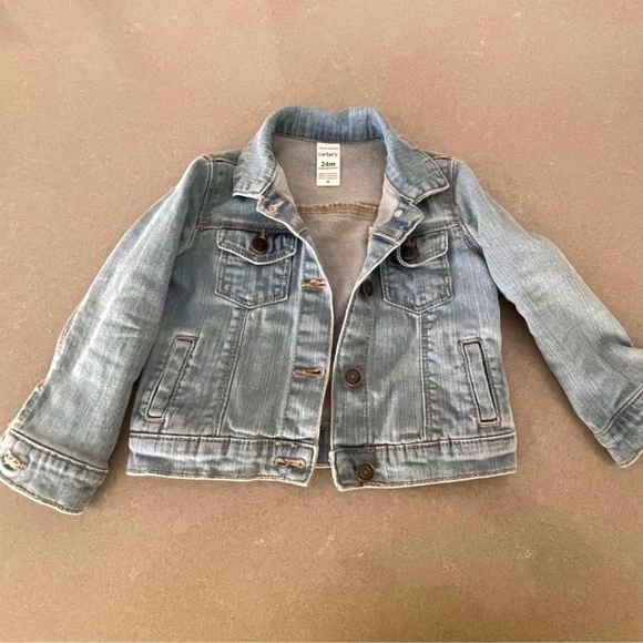 Carter's 24M Toddler Girl's Denim Jean  Jacket Light Wash - Picture 1 of 4